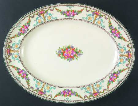 Ventnor (Ivory Background) 17" Oval Serving Platter