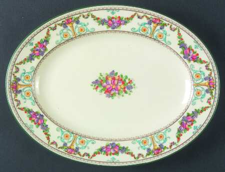 Ventnor (Ivory Background) 11" Oval Serving Platter