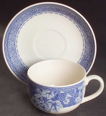 Vintage Blue Breakfast Cup & Cream Soup Saucer Set