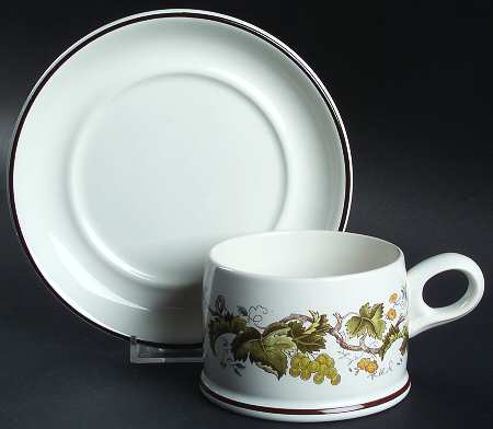 Vine (Croft) Flat Cup & Saucer Set
