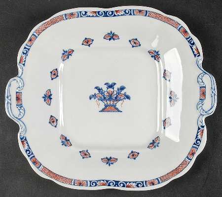 Vieux Rouen Square Handled Cake Plate