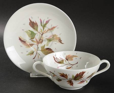 Wakefield (Bone, Coupe) Flat Cream Soup Bowl & Saucer Set