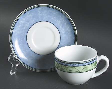 Watercolour Flat Demitasse Cup & Saucer Set
