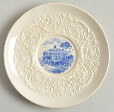 Wesleyan College Blue Saucer for Footed Cup