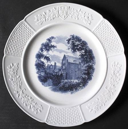 Wellesley College Blue (Embossed) Dinner Plate