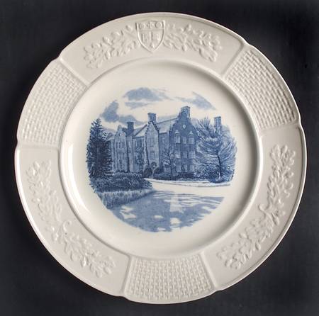 Wellesley College Blue (Embossed) Dinner Plate