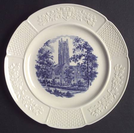 Wellesley College Blue (Embossed) Dinner Plate