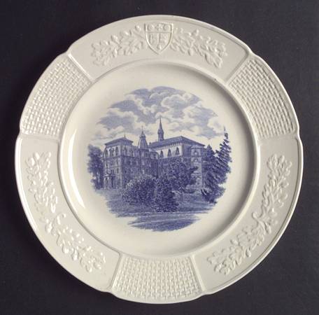 Wellesley College Blue (Embossed) Dinner Plate