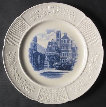 Wellesley College Blue (Embossed) Dinner Plate