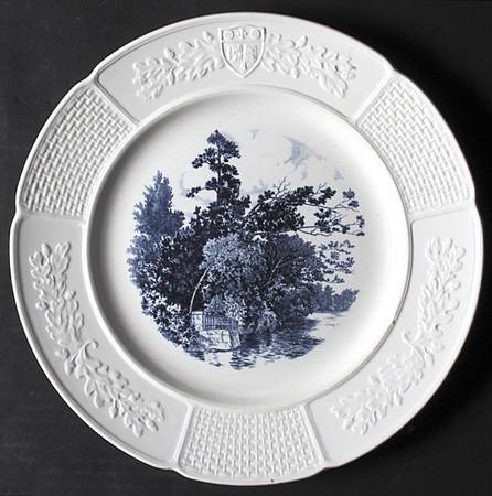 Wellesley College Blue (Embossed) Dinner Plate