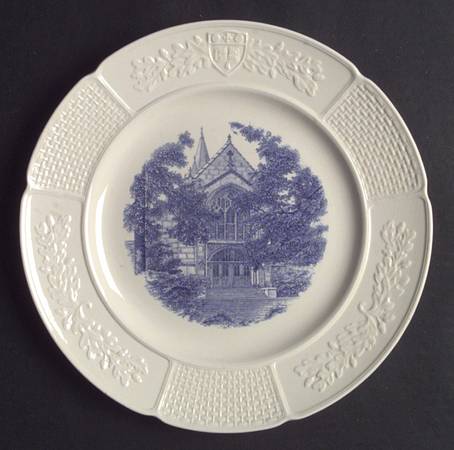 Wellesley College Blue (Embossed) Dinner Plate
