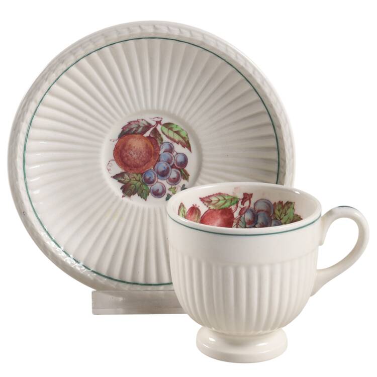 Wentworth Multicolor Footed Demitasse Cup & Saucer Set