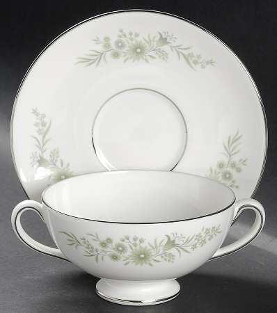 Westbury Footed Cream Soup Bowl & Saucer Set