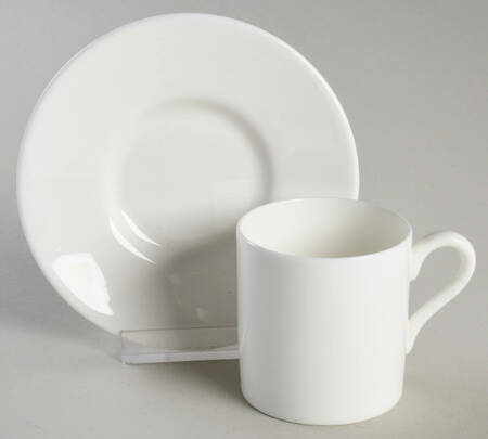 Wedgwood White (Bone) Bond Shape Demitasse Cup and Saucer Set