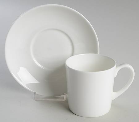 Wedgwood White (Bone) Flat Cup & Saucer Set