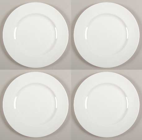 Wedgwood White (Bone) Dinner Plate with No Backstamp - Set of 4