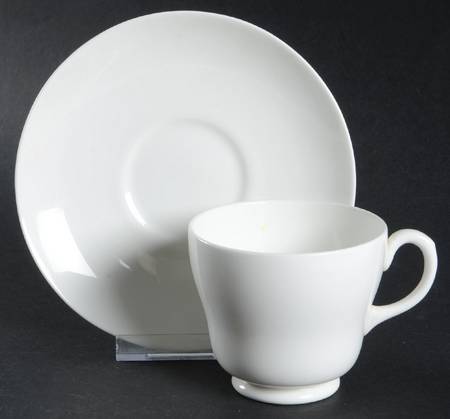 Wedgwood White (Bone) Footed Cup & Saucer Set