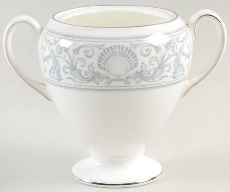 White Dolphins Globe Shape Sugar Bowl No Lid