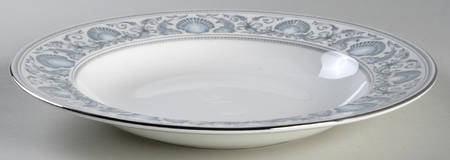 White Dolphins Large Rim Soup Bowl