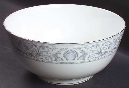 White Dolphins 9" Salad Serving Bowl
