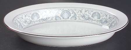 White Dolphins 10" Oval Vegetable Bowl
