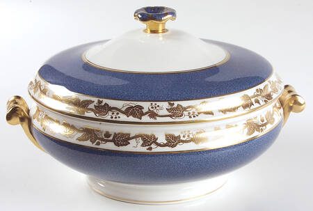 Whitehall (Powder Blue Band) Round Covered Vegetable