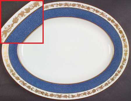 Whitehall (Powder Blue Band) 17" Oval Serving Platter