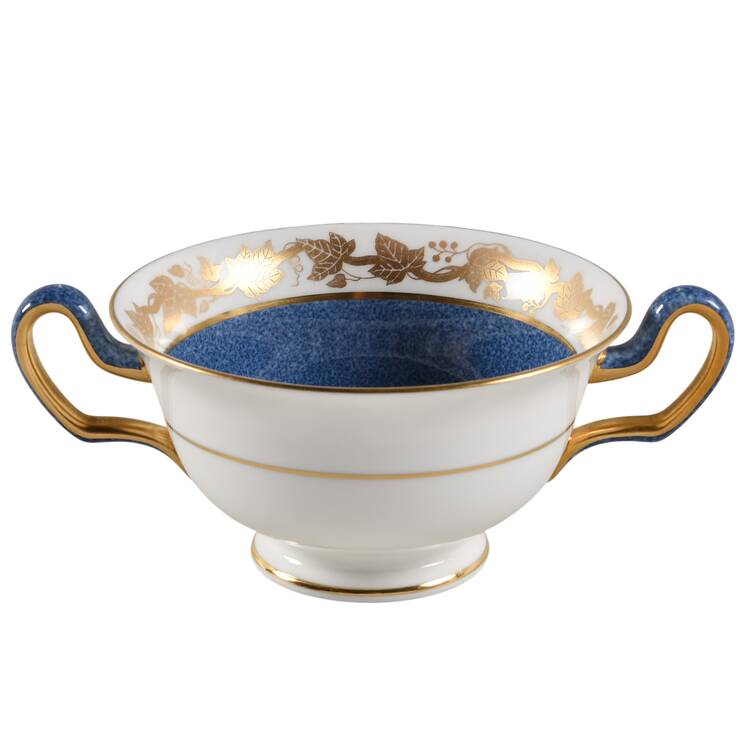 Whitehall (Powder Blue Band) Footed Cream Soup Bowl