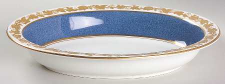 Whitehall (Powder Blue Band) 10" Oval Vegetable Bowl