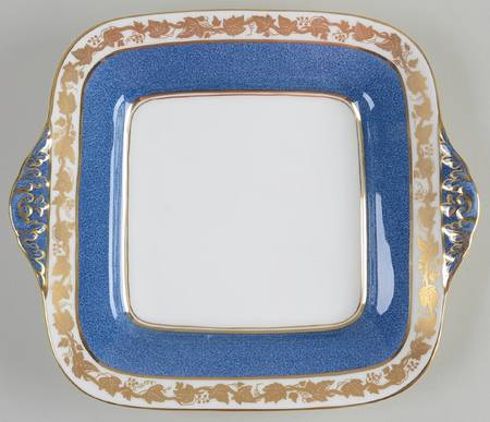Whitehall (Powder Blue Band) Square Handled Cake Plate