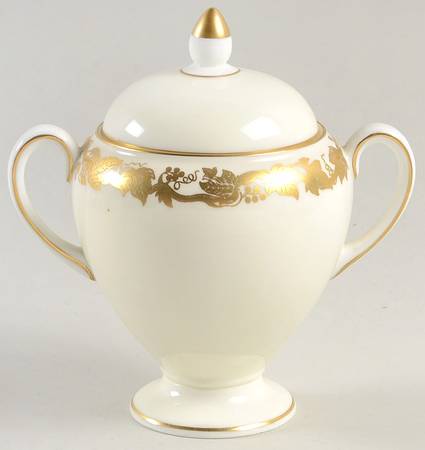 Whitehall (Cream Rim) Globe Shape Sugar Bowl & Lid