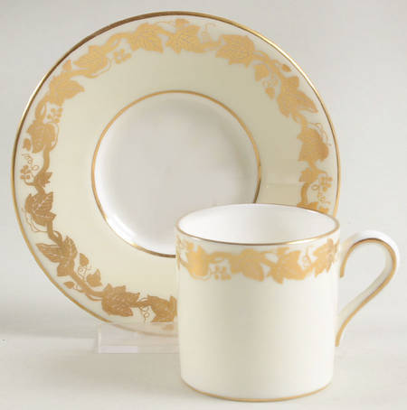 Whitehall (Cream Rim) Bond Shape Demitasse Cup and Saucer Set