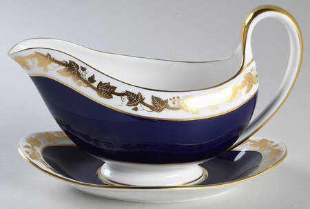 Whitehall (Mazarine Blue Band) Gravy Boat & Underplate