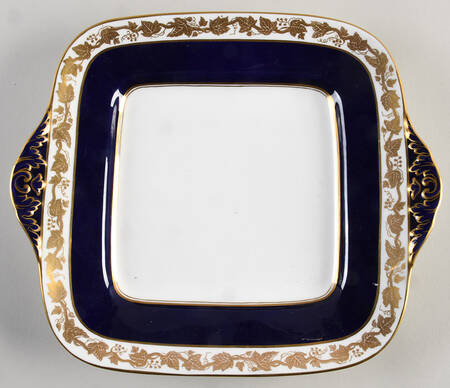Whitehall (Mazarine Blue Band) Square Handled Cake Plate