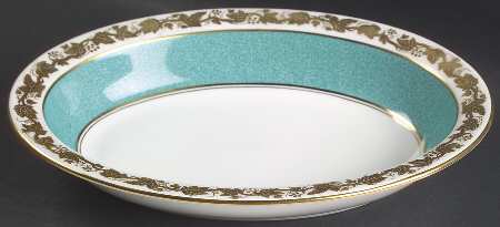 Whitehall (Powder Turquoise Band) 9" Oval Vegetable Bowl