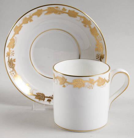 Whitehall (White Rim) Can Shape Demitasse Cup and Saucer Set