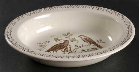 Williamsburg Aviary 10" Oval Vegetable Bowl