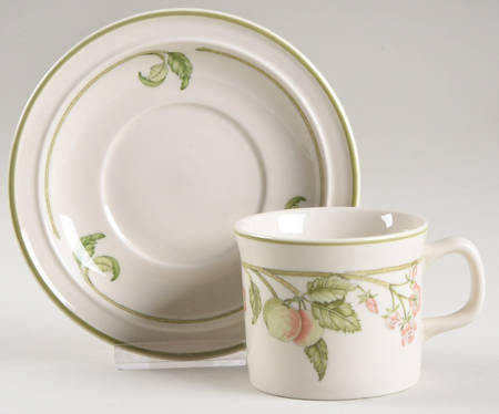 Wild Apple (Granada Sterling Shape) Flat Cup & Saucer Set