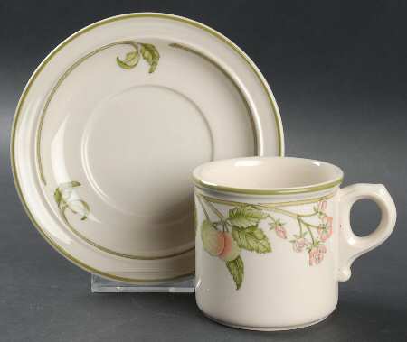 Wild Apple (Granada Sterling Shape) Flat Cup & Saucer Set