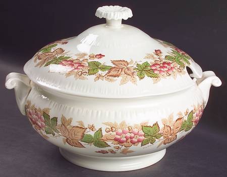 Wildbriar Brown Pink Tureen &  Lid