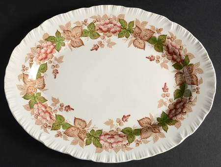 Wildbriar Brown Pink 11" Oval Serving Platter