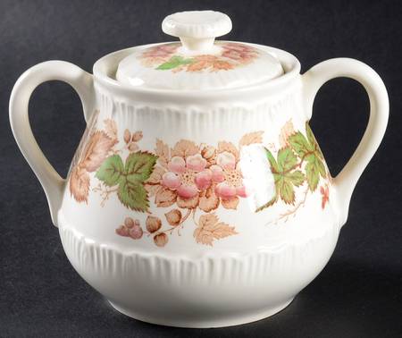 Wildbriar Brown Pink Sugar Bowl & Lid