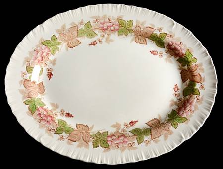 Wildbriar Brown Pink 14" Oval Serving Platter