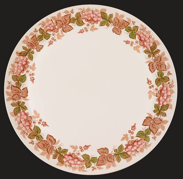 Wildbriar Brown Pink 16" Round Torte Plate