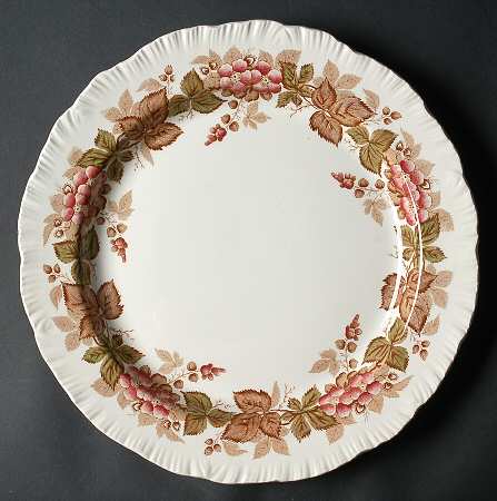 Wildbriar Brown Pink 12" Chop Plate (Round Platter)