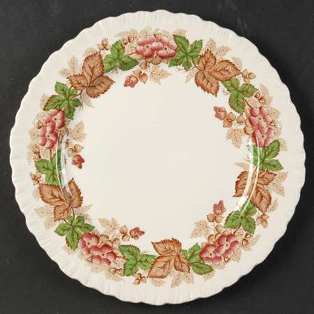 Wildbriar Brown Pink Luncheon Plate