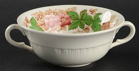 Wildbriar Brown Pink Flat Cream Soup Bowl