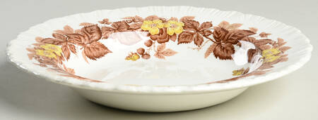 Wildbriar Brown Yellow Rim Soup Bowl