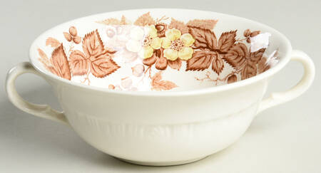 Wildbriar Brown Yellow Flat Cream Soup Bowl