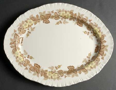 Wildbriar Brown Yellow 16" Oval Serving Platter